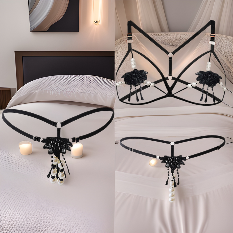 Image of Couple underwear underwear ascetic high-end sense 2025 new one-man and female couple three-point erotic underwear